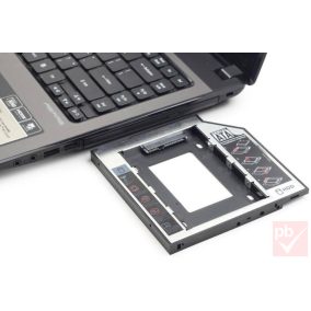   Beépítő keret, laptop 12.7mm optikai meghajtó helyre 2.5" meghajtó (SSD optibay)