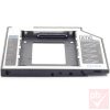 Beépítő keret, laptop 12.7mm optikai meghajtó helyre 2.5" meghajtó (SSD optibay)