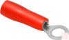 Kábelsaru, 4.3mm (M4) / 2mm, gyűrűs (szemes), szigetelt, piros