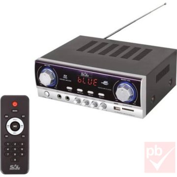   SAL multimédiás erősítő 2x40W (Bluetooth, FM, MP3, USB, SD, karaoke)