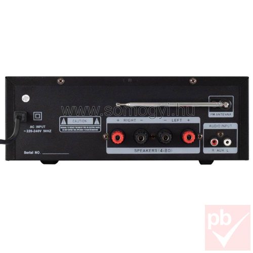 SAL multimédiás erősítő 2x40W (Bluetooth, FM, MP3, USB, SD, karaoke)