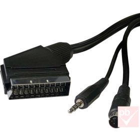 Scart-Jack+SVHS összekötő kábel, 1.5m