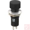 Nyomókapcsoló, 1 körös, 2 állású, 2 láb, kerek, fekete, 250V 1A