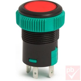  Nyomókapcsoló, 1 körös, 2 állású, 3 láb, kerek, piros világítással, 12V 20A