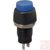 Nyomógomb, kerek, 1 körös, 2 láb, kék, 250V 2A