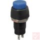 Nyomógomb, kerek, 1 körös, 2 láb, kék, 250V 2A