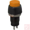 Nyomógomb, kerek, 1 körös, 2 láb, narancs, 250V 2A