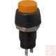 Nyomógomb, kerek, 1 körös, 2 láb, narancs, 250V 2A