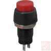 Nyomógomb, kerek, 1 körös, 2 láb, piros, 250V 2A