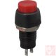 Nyomógomb, kerek, 1 körös, 2 láb, piros, 250V 2A