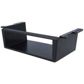   1 DIN méretű univerzális fejegység beépítő keret, műanyag, fekete