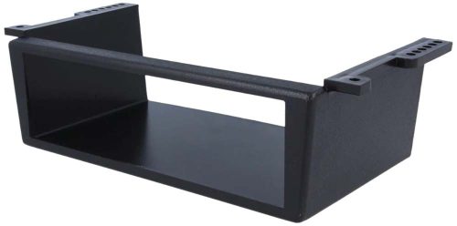 1 DIN méretű univerzális fejegység beépítő keret, műanyag, fekete