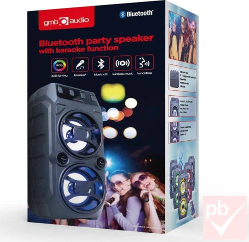 GMB Audio fekete Bluetooth hangszóró karaoke funkcióval