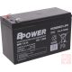 BPower BPE 7.2-12 12V 7.2Ah ólom-savas akkumulátor (élettartam: 6-9 év) 6.3mm sarukkal
