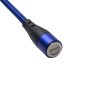   USB 2.0 A-micro B összekötő adat-és töltőkábel 1.0m kék, mágneses fejjel