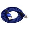 USB 2.0 A-micro B összekötő adat-és töltőkábel 1.0m kék, mágneses fejjel