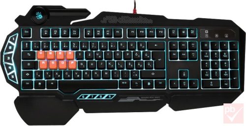 Bloody B318 USB fekete mechanikus gamer billentyűzet (fekete, HUN)