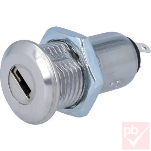 Kulcsos kapcsoló, 2 pozíciós, 90°, 2db kulcs (Highly S-1091B-2)