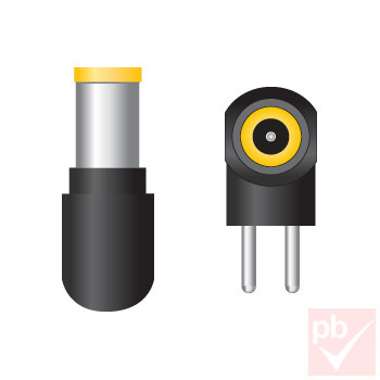 DC dugó, 5.5x3.1mm+1.0mm pin, hossz: 9.5mm, 90°, műanyag ház (Samsung) [FSP]