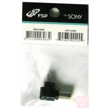   DC dugó, 6.5x4.3mm+1.4mm pin, hossz: 9.5mm, 90°, műanyag ház (Sony) [FSP]