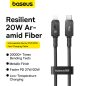   USB 2.0 C-Lightning összekötő kábel, fonott, 20W PD 1.0m (Baseus Unbreakable)