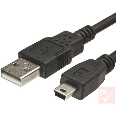 USB 2.0 A-mini B összekötő kábel 0.7m fekete
