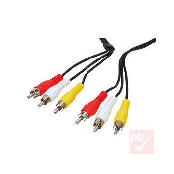 RCA összekötő kábel, 3x, audió-videó, 1.5m