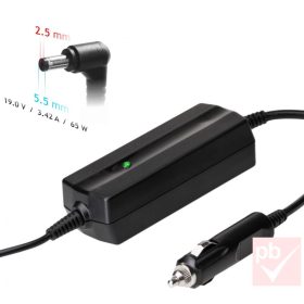   Akyga AK-ND-31 autós laptop töltő (Asus, Lenovo, stb. 19V/3.42A 65W 5.5x2.5mm)