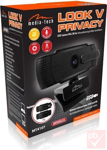 Media-Tech Look V Privacy Full HD webkamera takaró csúszkával, mikrofonnal