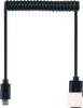 USB 2.0 A-micro B összekötő kábel 1.8m fekete, spirál