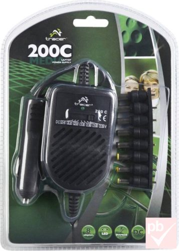 Tracer 200C univerzális autós laptop töltő (80W 15-24V DC 3.3A)
