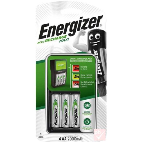 Energizer Maxi hálózati akkutöltő 4db AA 2000mAh akkuval