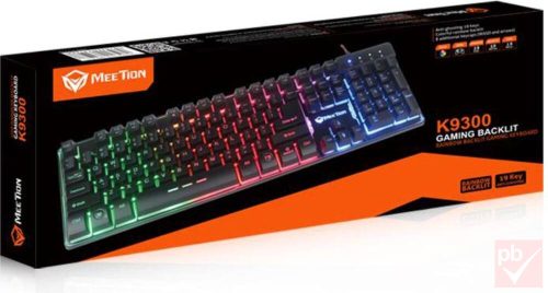 Meetion MT-K9300 RGB LED gamer billentyűzet (fekete, HUN)