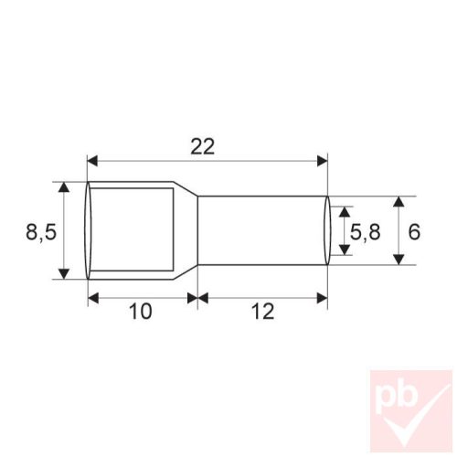 Érvéghüvely szigetelt 16.0mm² fehér