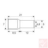 Érvéghüvely szigetelt 10.0mm² piros