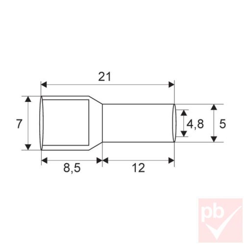Érvéghüvely szigetelt 10.0mm² piros