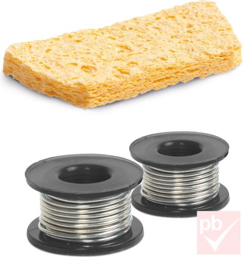 Fahrenheit 60W-os forrasztóállomás 2 tekercs ónnal, tisztítószivaccsal