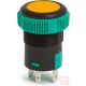 Nyomókapcsoló, 1 körös, 2 állású, 3 láb, kerek, sárga világítással, 12V 20A