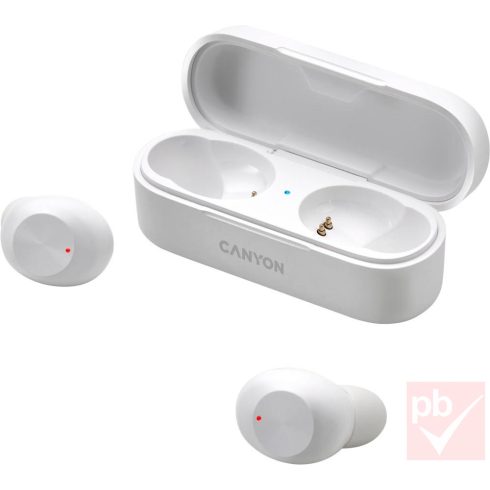 Canyon TWS-1 sztereó Bluetooth fülhallgató pár (fehér)
