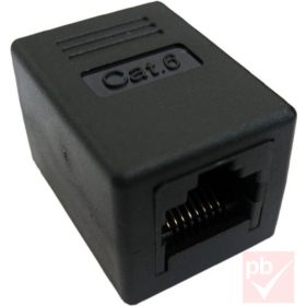 RJ45 toldó, műanyag ház, Cat6 (8P8C aljzat / 8P8C aljzat)