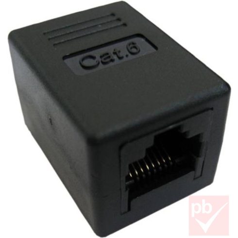 RJ45 toldó, műanyag ház, Cat6 (8P8C aljzat / 8P8C aljzat)