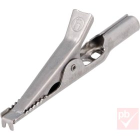   Krokodilcsipesz, 50mm, erős, 4mm banán aljzattal, szigetelés nélkül (Hirschmann)