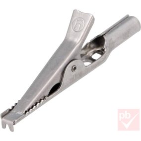   Krokodilcsipesz, 50mm, erős, 4mm banán aljzattal, szigetelés nélkül (Hirschmann)