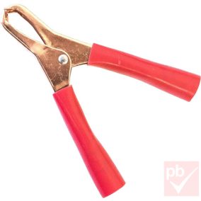   Krokodilcsipesz, 80mm, 75A, réz, piros szigeteléssel (Müller)