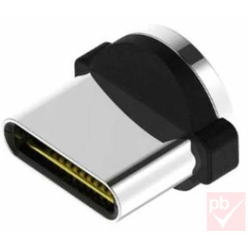 USB 2.0 mágneses töltő csatlakozó fej, USB Type-C, kábel nélkül