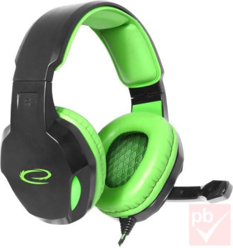 Esperanza Cobra gamer headset (fekete-zöld)
