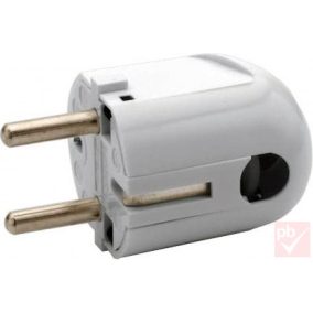   Hálózati dugvilla, lengő, 1F, fehér, 90°, műanyag, 16A (Legrand 054365)