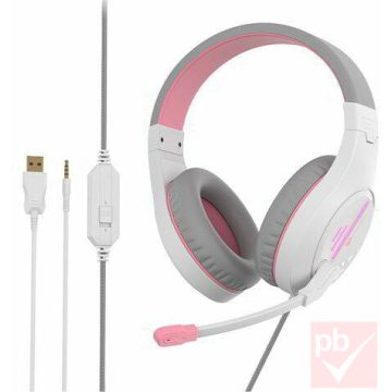 Meetion MT-HP021 gaming headset (fehér/pink)