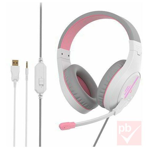 Meetion MT-HP021 gaming headset (fehér/pink)