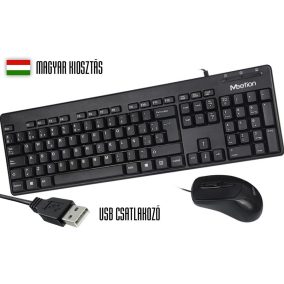   Meetion MT-C100 USB billentyűzet + egér kombó (fekete, HUN)